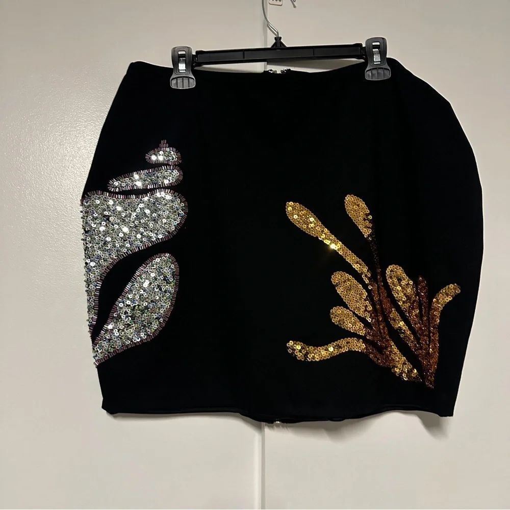 NWT Forever 21+ Shell Sequin Mini Back zipper Skirt Plus Size 1X